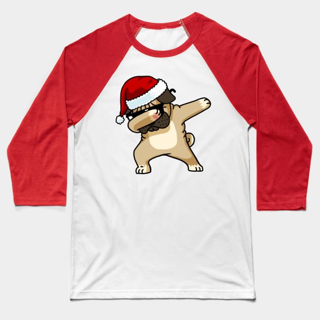 Dabbing Pug Shirt Cute Pug Dab Shirt Christmas Pugly Sweater Baseball T-Shirt by vo_maria